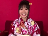 Chiharu'_s Kimono Threesome Ends with Hot Creampie Bliss